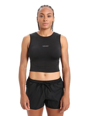 T Shirts Icebreaker ZoneKnit™ Merino Cropped Bra-Tank Femme Noir | FR 1574WNBY